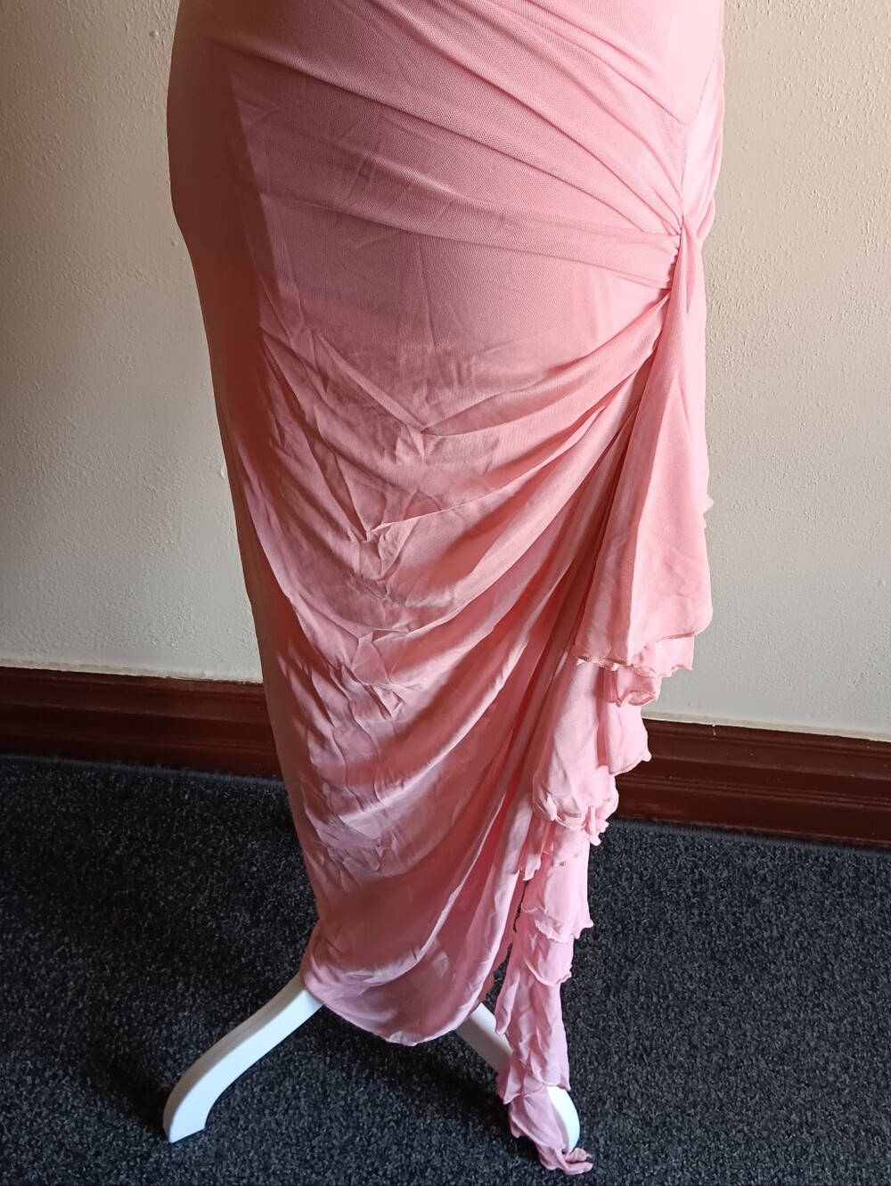 Pink Fairy Ruched Adjustable Spaghetti Strap Slip On Maxi Midi Dress Shein Small - Picture 4 of 11